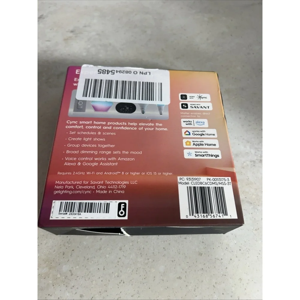 Ge Cync Smart Led Light Bulbs B11 Candelabra Base 3 Pack New Old Stock